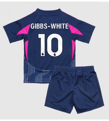 Nottingham Forest Morgan Gibbs-White #10 Borta Kläder Barn 2024-25 Kortärmad (+ Korta byxor)